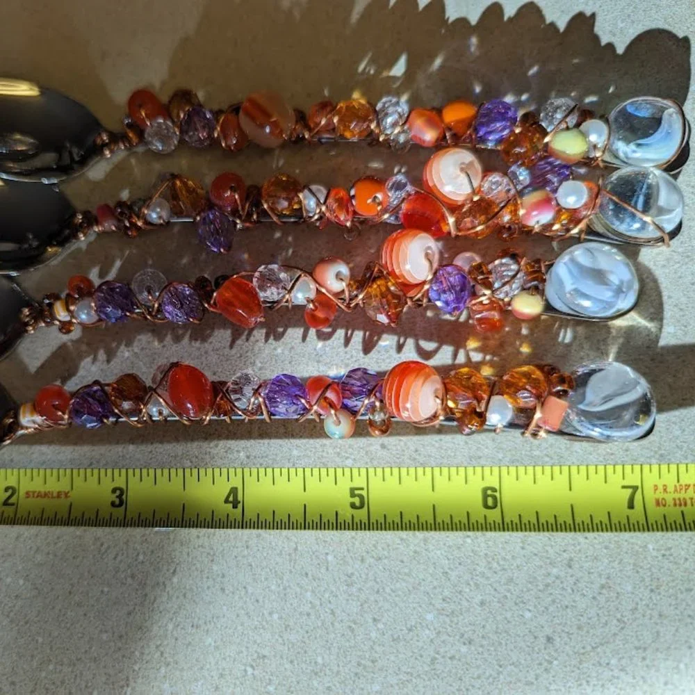 Beaded Decorative Tea Spoons Set of 4